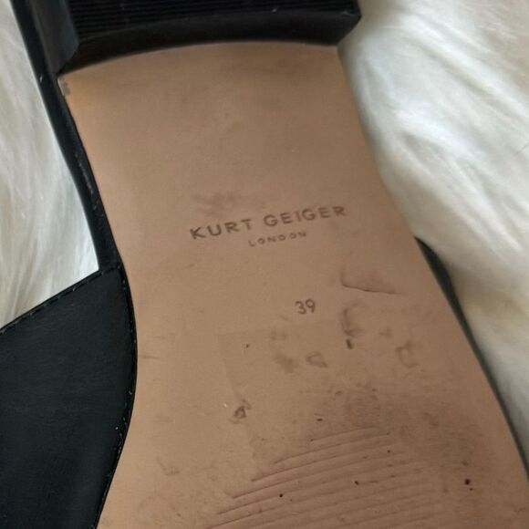 Kurt Geiger Odette Black Leather Slide Sandals Sz 39/US 8.5 - Picture 6 of 6